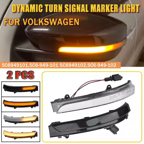 2Pcs Dynamic LED Flashing Arrow Rearview For Volkswagen GOL G6 G7 G8 FOX UP! POLO Golf 4.5 Vento Voy