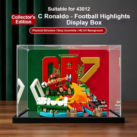 New 3mm Dustproof Display Box for lego 43012 Football Highlights Model Display Case Storage Box Orga
