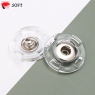 SOFTNESS 10Pcs Fastener, Invisible Round Snap Button, Transparent Acrylic DIY Snap Fastener