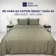 Bộ chăn ga gối lụa Cotton Tencel Cao Cấp (Áo) Changmi Bedding 60S siêu mềm mượt và mát lạnh - Xanh A