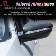 BC 2Pcs Car Rear View Mirror Diamond Sticker Car Decal Sticker Stripe Sticker Bling Accessories