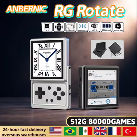ANBERNIC RG Rotate Handheld Game Console Android 12 3.5" IPS Rotating Screen Game Emulator 3GB+32GB 