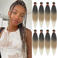 Ombre Pre-stretched Braiding Hair,Silky Braid Hair Extensions, Itch Free Crochet Twist Hair Braids, 