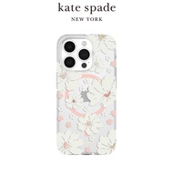 【kate spade】iPhone 15系列 MagSafe 精品手機殼 純白牡丹/ iPhone 15 Pro