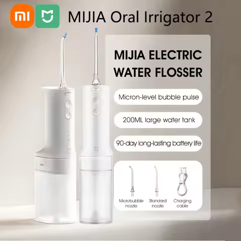 2025 XIAOMI MIJIA Portable Oral Irrigator 2 Dental Teeth Whitening Flosser bucal tooth Cleaner vibra