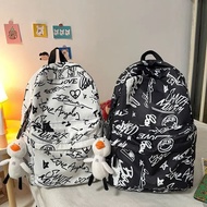 【ks1482.my】 书包韩版原宿ulzzang学生森系涂鸦校园双肩包百搭ins高中学生背包Student backpack Korean version of Harajuku Ulzzan 【0