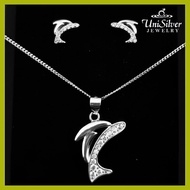 ├ ∏ ۩ Unisilver 925 Sterling Silver Necklace Set