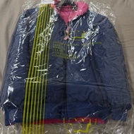 Moncler ASICS 滑雪雙面(粉紅色&海軍藍)尼龍拉鍊羽絨外套