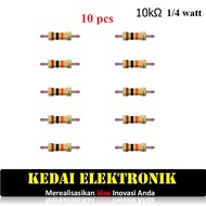 10 pcs 10k Ohm Resistors 1/4 Watt 5% Tolerance