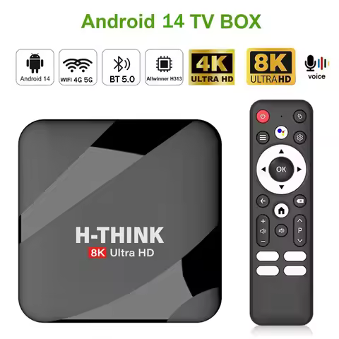 Q96 H-THINK Box M400 Android 14 TV Box Smart 8K 4K Home theater Allwinner H313 4G 5G Wifi BT5.0 Voic