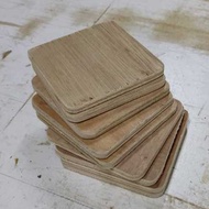 100 x 100 x 9mm ply wood coaster#pengalas ply wood 100 x 100 x 9mm#(10 pc)