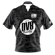 DV8 DS Bowling Jersey - Design 2044-DV8 3D Zip Collar Bowling Shirt DIY Name