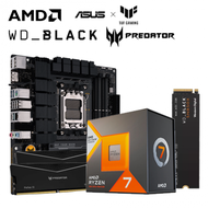 【重磅價】AMD【8核】Ryzen7 7800X3D+華碩 TUF GAMING B650M-E+Acer Predator Pallas II DDR5-6000 16G*2(黑)+WD_BLACK SN850X 1TB