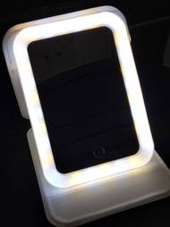 全新 8吋充電三色LED燈化妝鏡 可調光暗