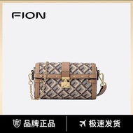 [Ready Stock Original High Version] Fion/Fion Annie Old Flower Qiaojin Brocade Series Diamond Label Boston Bag Women's Shoulder Bag FAAFAMX002