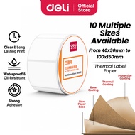 Deli Thermal Paper Label Sticker Roll Waterproof Strong Adhesive AWB Paper Barcode Courier Shipping
