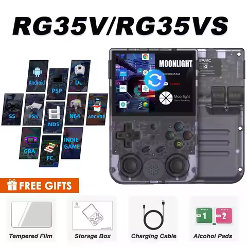 RG353V/RG353VS Handheld Retro Video Game Console with 3.5-inch IPS Screen, HDMI Output, Android/Linu