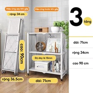 MIKI Kệ Gấp Gọn Đa Năng KỆ BẾP để lò vi sóng Kệ Để Đồ Nhà Bếp 3 / 4 / 5 tầng