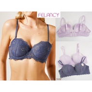 FELANCY Women's Bra Half Cup (cup 1/) Underwire 34B Thin Foam Mix Lace Decoration Underwear 310F