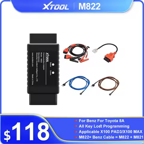 XTOOL M822 M821 Adapter For Benz For Toyota 8A AIl Key Lost Programming Need Work With KC501 Program