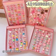 Children Cartoon Flower Rings 50 Boxes Open Plastic Rings