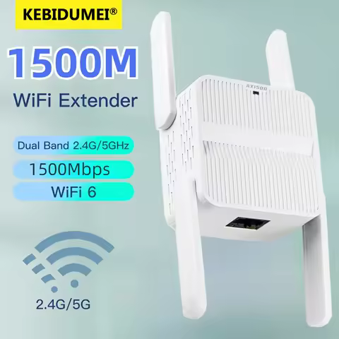 5Ghz AX1500 WiFi 6 Repeater 1500Mbps Extender Signal Booster Dual Band 2.4G/5GHz Wi-Fi Signal Amplif