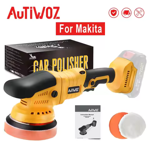AUTIWOZ 21V Cordless Car Polisher 6-Speed Dual Action Waxing Tool Fit Makita 18V/20V/21V Battery for