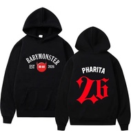 Babymonster 2026 Merch Hoodie Ahyeon Asa Rami Rora Ruka Pharita Chiquita Graphic Sweatshirt Men Wome