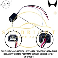 HONDA HRV '14 T7A / ACCORD '14 T2A PLUG COIL / CITY '09 TMO / CRV MAP SENSOR SOCKET ( 3 PIN ) CS-D00
