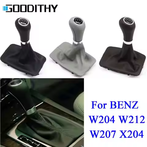 Car Black Gray Automatic Gear Shift Knob Boot Lever Replacement For BENZ C E GLK AMG W204 W212 W207 