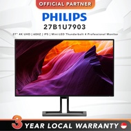 PHILIPS MONITOR 27" 27B1U7903 UHD 4K Mini-LED Thunderbolt 4 monitor DisplayHDR 1400 DP1.4 2 x HDMI 2