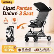 Beige Stroller Baby Travel Ultra lightweight Foldable stroller kids Soft large Seat Reinforced