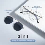 Cyxus Aviator Polarized Magnetic 2 In 1 Sunglasses UV400 Protection Anti Glare Double Bridge Driving