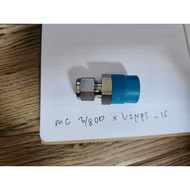 SWAGELOK MALE CONNECTOR SS-600-1-8 Stainless Steel Swagelok Tube Fitting, Male Connector, 3/8 in. Tu