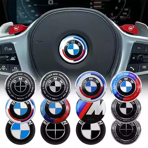 45MM Car Steering Wheel Badges Emblem Sticker For BMW M E46 E90 E60 F30 F10 E39 E36 E87 F20 E90 E70