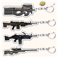 Creative Military Weapon Keychain for Bag Accessories P90 AWM Sniper Gun MP7 M249 S686 M24 Jewelry K