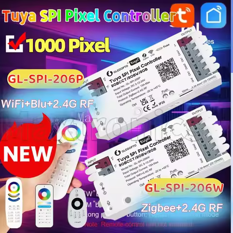 GLEDOPTO 3IN1 2.4G WiFi+Blu / ZigBee Tuya SPI Pixel Controller Dynamic Light Music Sync Smart Life f