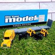 Diecast Set Truck Kontruksi Trailer Anak Miniatur Mobil Contruction
