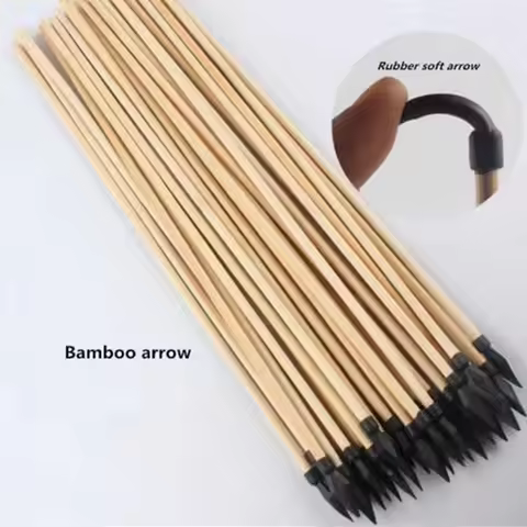 10pcs natural wood arrow diameter 7mm length 42cm with rubber soft arrow bow archery wooden bow dedi