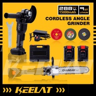 KEELAT SG 288VF Cordless Angle Grinder Electric Chainsaw Wood Cutting Rechargeable Battery Brushless