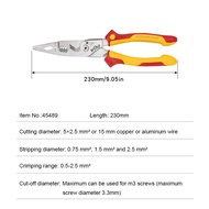 ZFEIO Wiha 8-in-1 Multifunctional Insulated Pliers 1000V VDE Wire Strippers Sharp Mouthed Wire Crimp