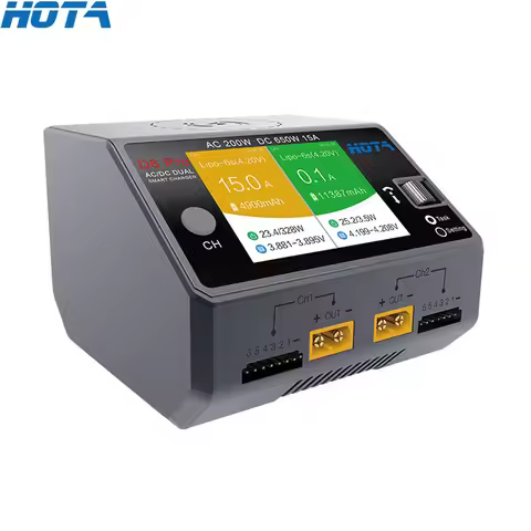 HOTA D6 Pro Black AC 200w DC 2x325w /15a Channel Smart Battery Charger Discharger Lipo Charger For R