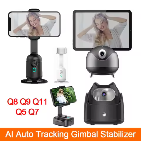 Q8 Q9 Q11 Auto Face Tracking Gimbal Stabilizer AI Follow-Up Video Tripod Phone Tablet Tracking Holde