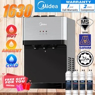 Midea Mild Alkline 1630 Hot & Warm & Cold Water Dispenser 4 pcs JAKIM HALAL Filter- Compressor cooli
