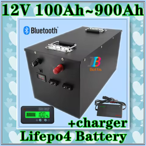 Teswatts 12V 100AH~900AH Lifepo4 Battery for 1KW 2K0W 3KW Solar Panel Inverter