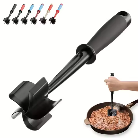 Meat Chopper & Masher | 5-Blade Heavy Duty for Burgers/Hash Browns | Non-Stick Dishwasher Safe with 