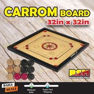 (Big) Wooden Carrom Board Striker Games Papan Karom With Checker/Papan Permainan Carrom