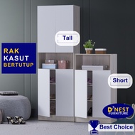 Rak Kasut Bertutup Tinggi (180/106cm) Almari Kasut | Breathable Hole | Hinges Doors - D' Nest Furniture