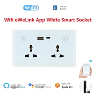 AHGBW Tuya Ewelink Wifi Apple Zigbee Matter Home Kit 147 USBปลั๊กตัวเมียกำแพง Type-C Universal ปลั๊ก