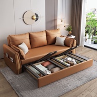 Tech Fabric Sofa Bed Foldable Sofa Bed Home Multifunctional Sofa With Storage Box (DE)